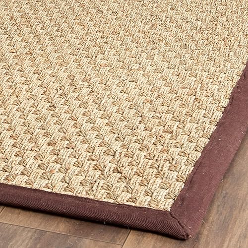 Vista 383 de SAFAVIEH Natural Fiber NF114A - Alfombra de hierba marina, tejido de canasta, con borde, para zonas de alto tráfico, sala de estar, dormitorio, 2