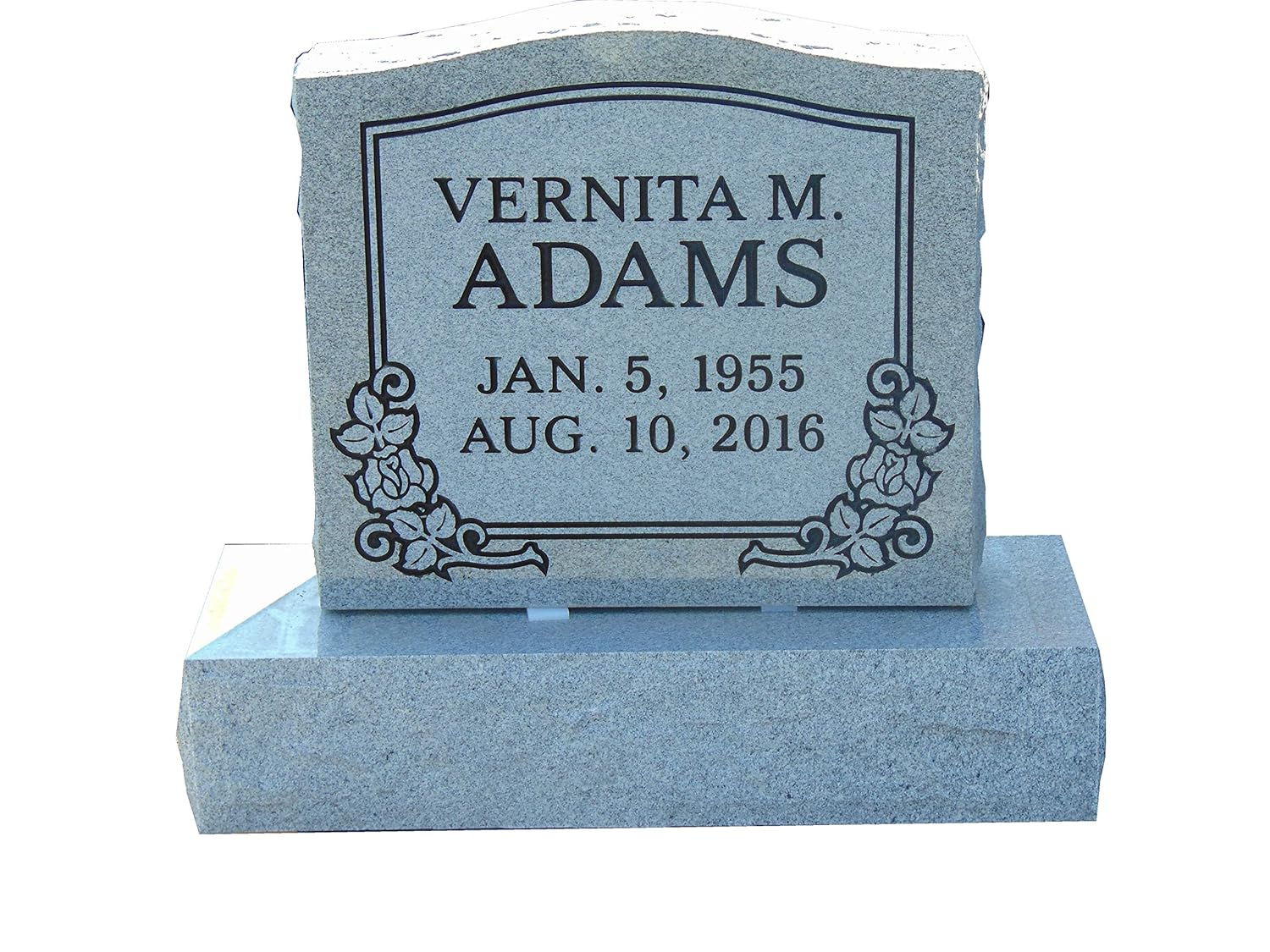 Headstone for Grave - 20 x 20 Upright - Monument Grade Granite- Custom Engraving Included - Complete as Shown