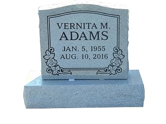 Headstone for Grave - 20 x 20 Upright - Monument Grade Granite- Custom Engraving Included - Complete as Shown