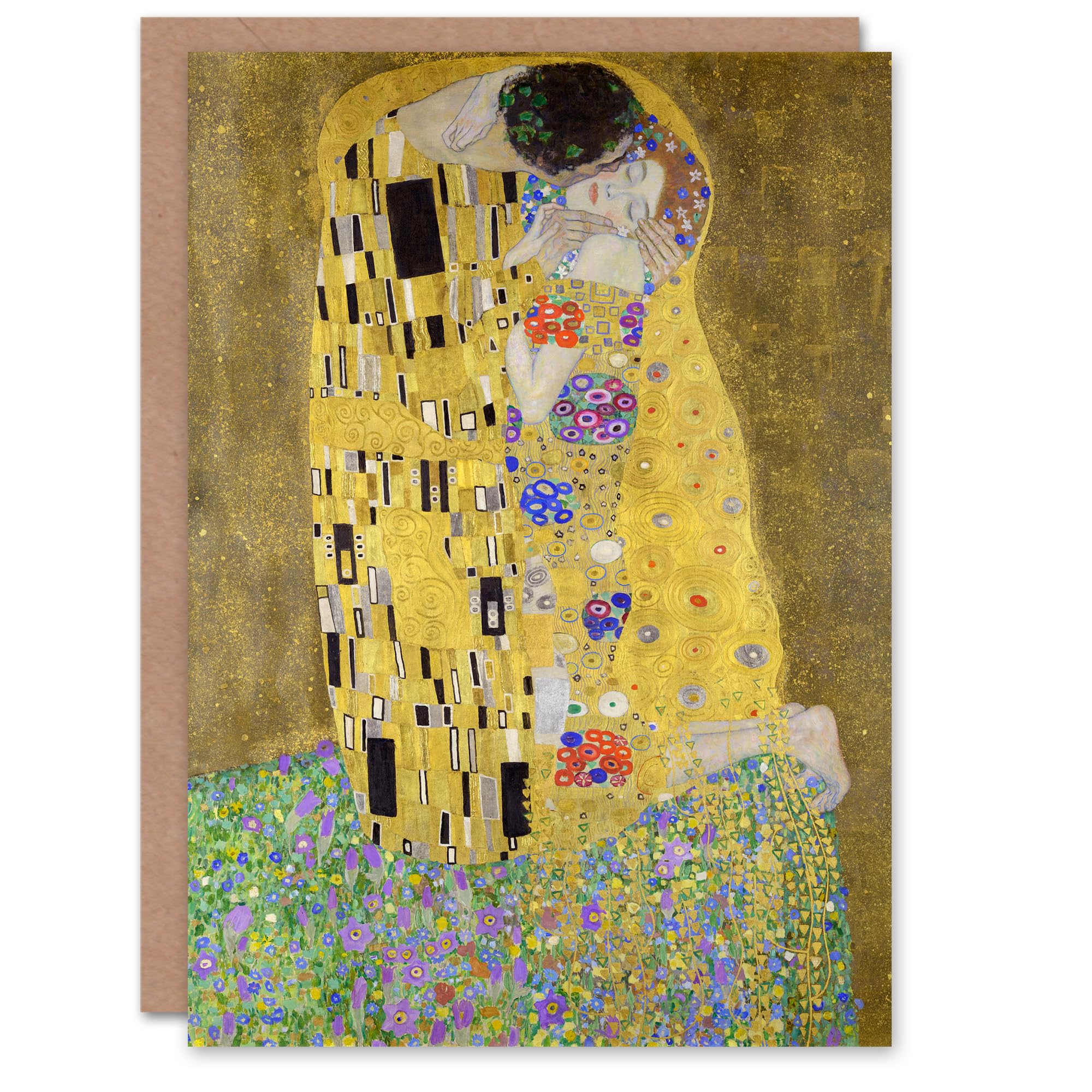 Artery8 Gustav Klimt Art Card The Kiss Iconic Couple Painting
