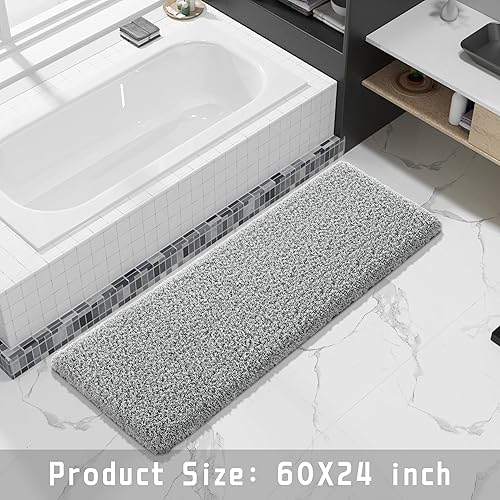 Miniatura 6 de Yimobra Alfombra de baño esponjosa, mullida, suave, cómoda, antideslizante, absorbe el agua, microfibra, secado rápido, lavable a máquina, gruesas,