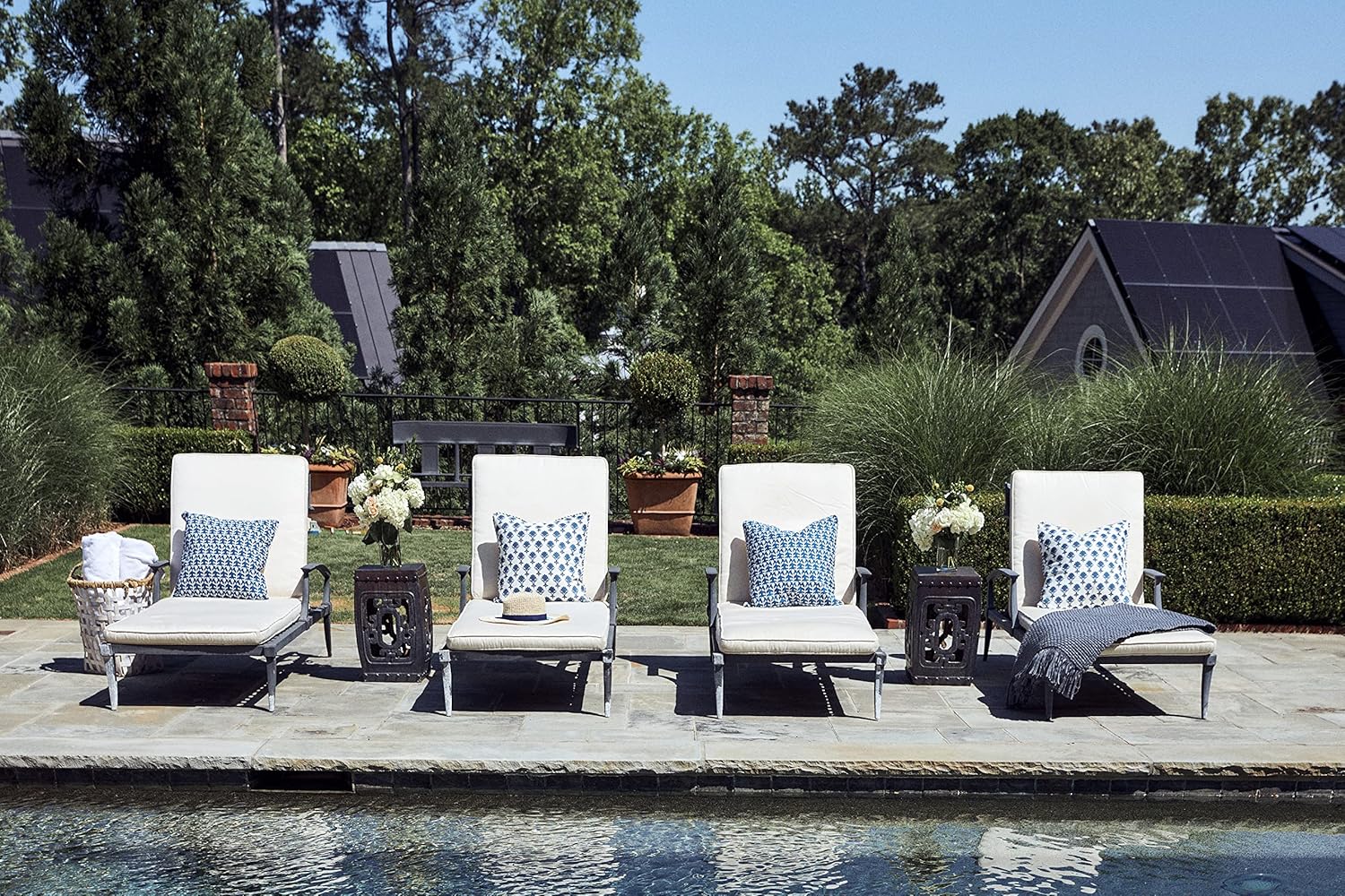 Mud Pie Blue Indigo Pillow, 20" x 20", Vine