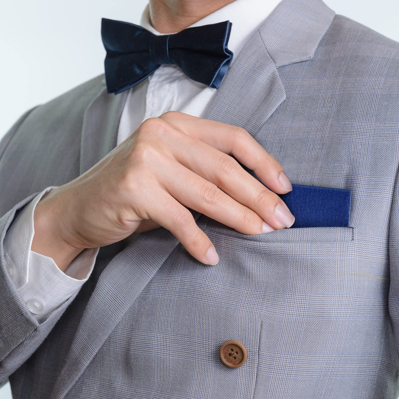 21 vorgefaltete Einstecktücher für Herren, Polyester, 21 Farben