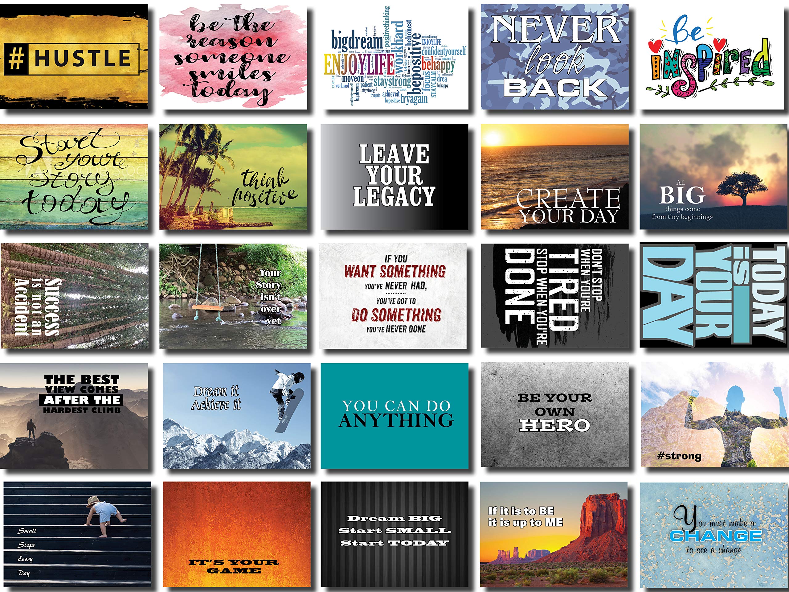 2nd Edition Mini Motivational & Inspirational Note Cards 2.5 x 3.5 in. Set of 50