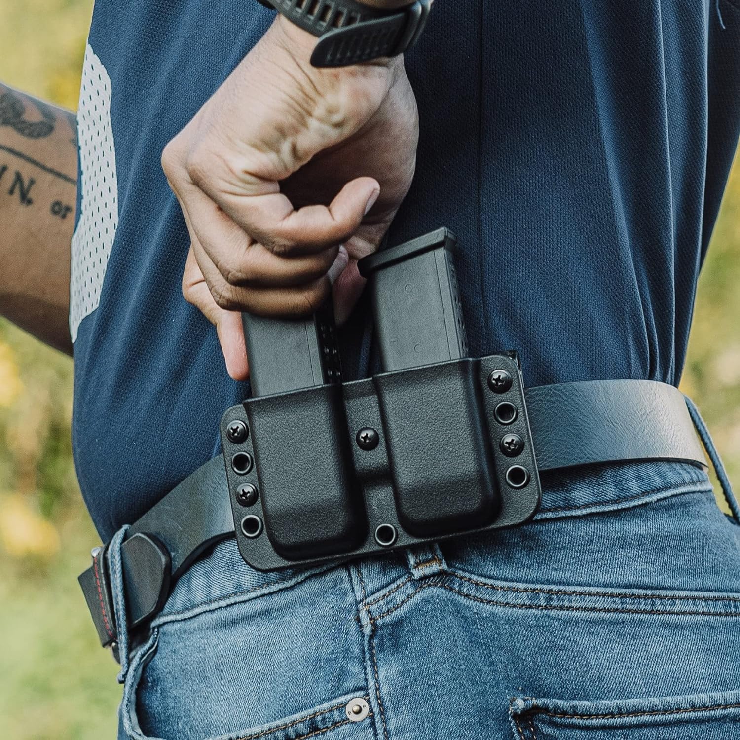 OWB Double Mag Pouch for Springfield XD in 9mm or .40, Glock 43X & 48, Sig P320, & More - USA Made - Total Eclipse Double Mag Pouch by Blade-Tech Holsters - Image 3