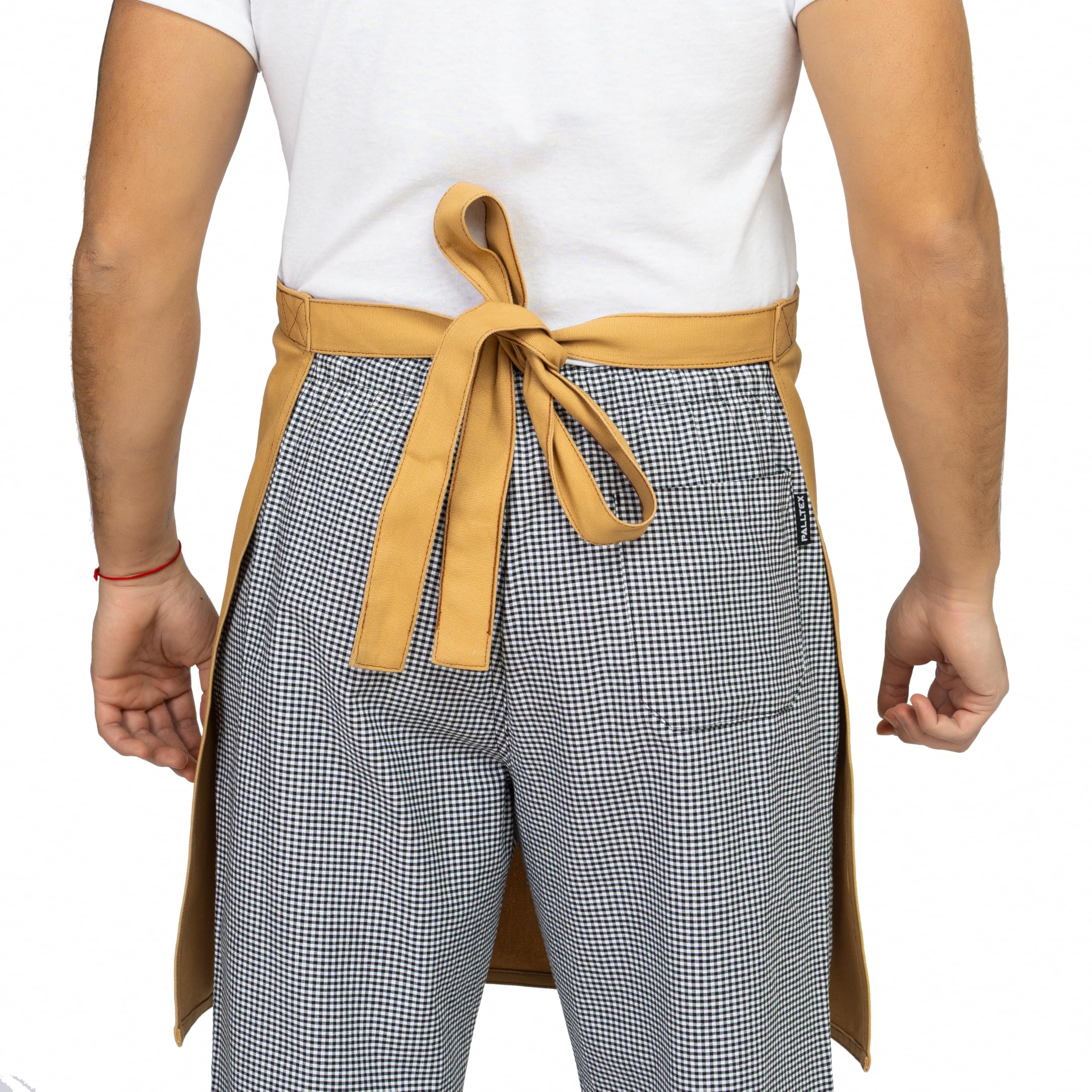 PALLTEX GERARD Tablier Barista et Chef Unisexe – Réglable avec Poches et Finitions en Cuir Végan – Parfait pour Cuisine Pro, Café, Gril et Restaurant