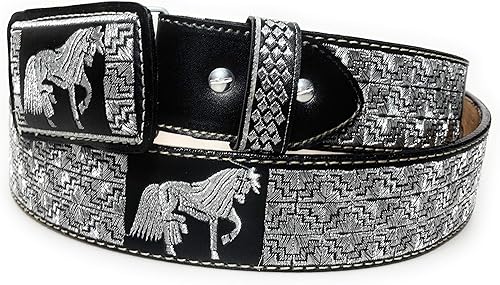 CINTO CHARRO BORDADO CINTO VAQUERO PLATEADO