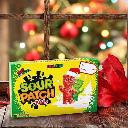Miniatura 6 de SOUR PATCH KIDS Dulces navideños suaves y masticables rojos y verdes, 3.1 onzas
