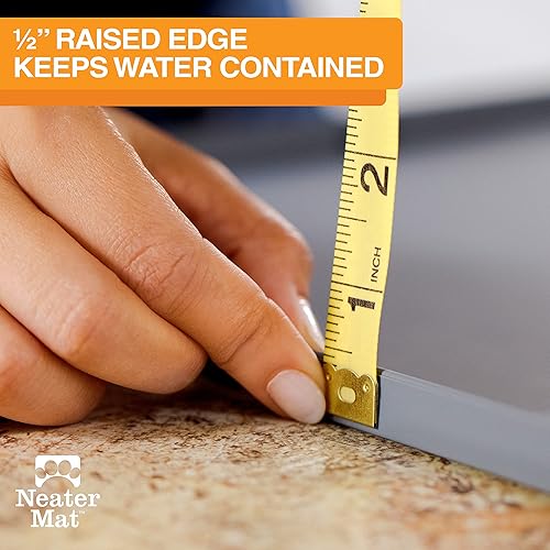 Miniatura 32 de Neater Pet Brands Neater Mat - Tapetes para mascotas para comida y agua, tapete de silicona impermeable, bandeja de alimentación, tapete de comida