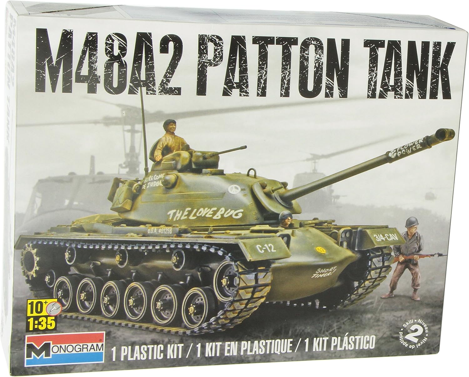 Revell 85-7853 M48A2 Patton Tank Model Kit 1:35 Scale 152-Piece Skill Level 4 Plastic Model Tank Building Kit