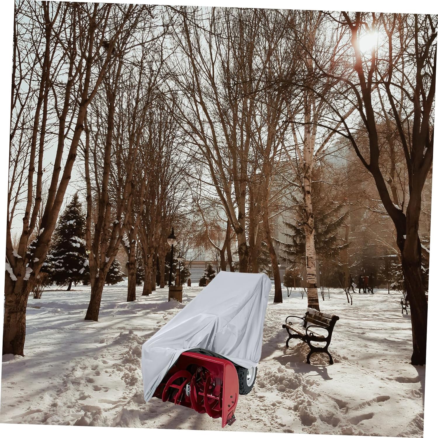 Snow Blower Cover Durable Protective Blower Protector for Two Stage Snow Thrower Fit Scratch Resistant Portable Easy to Store