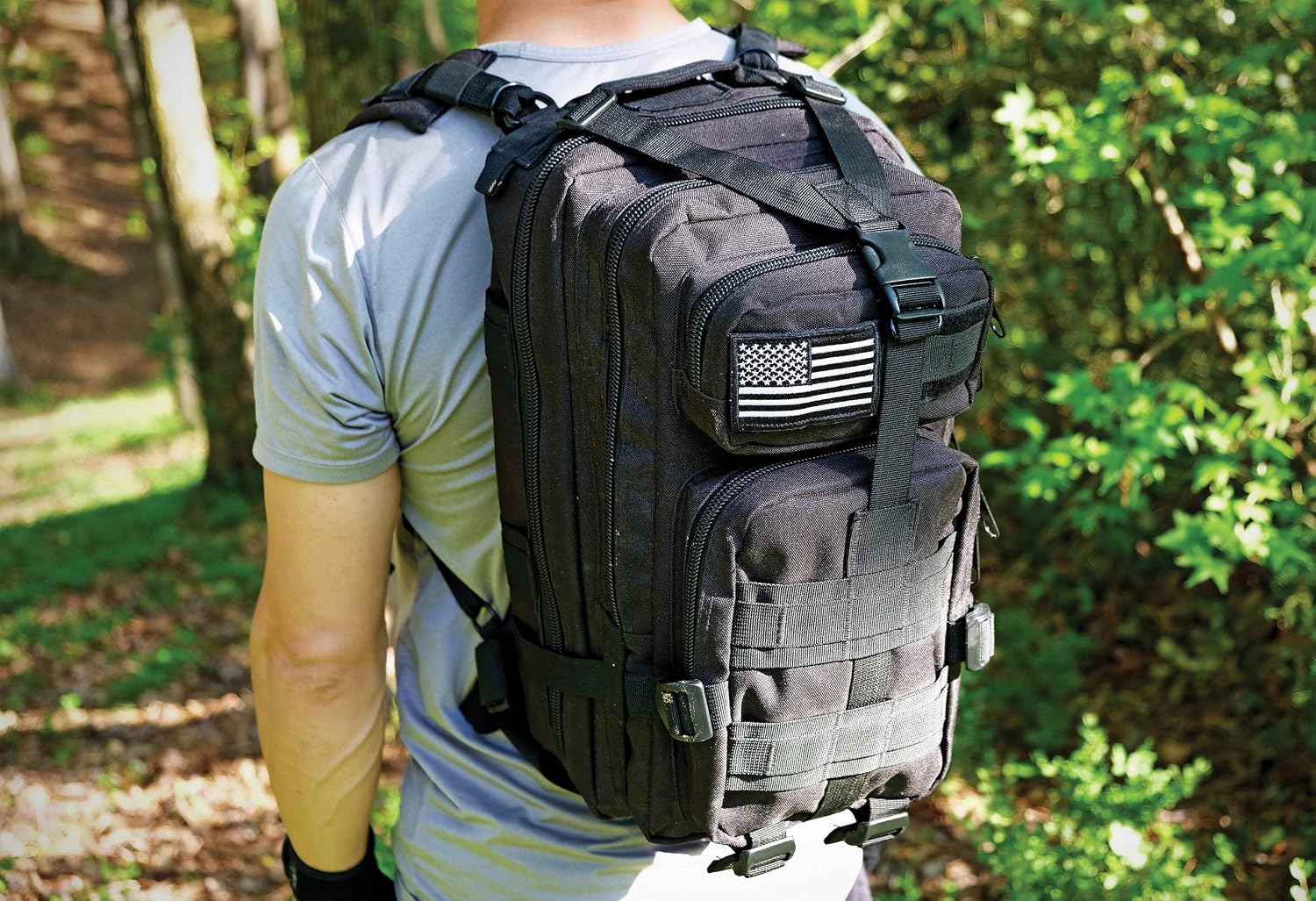 Military Tactical Backpack Army Combat 3 Day Assault Molle Bag(BLACK, 30L)