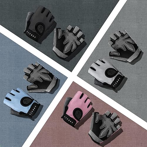 Miniatura 8 de LIFECT Essential - Guantes de entrenamiento transpirables, guantes de levantamiento de pesas sin dedos con parte trasera abierta curvada, para