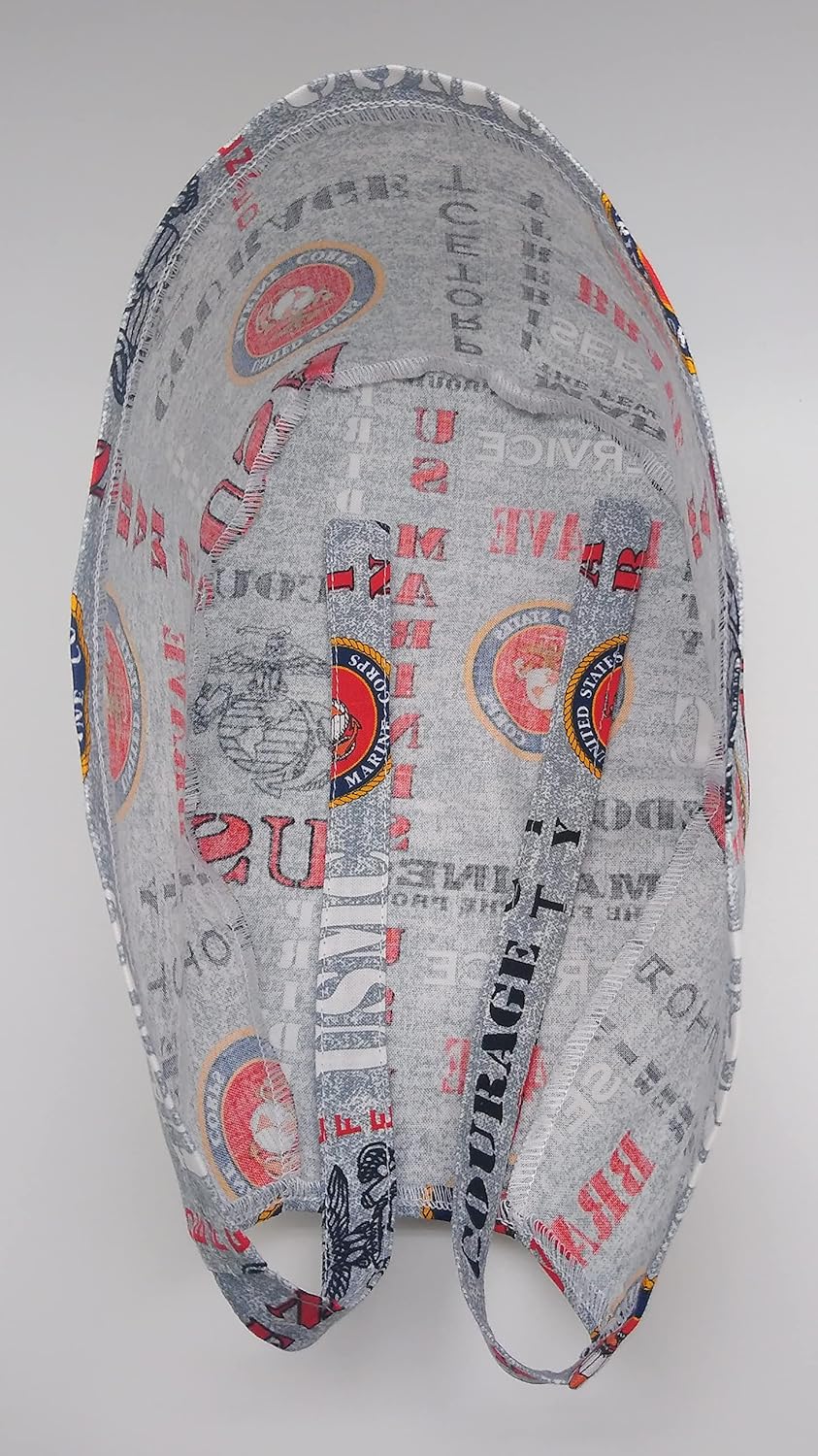 Scrub Hat Military Patriotic Cotton Fabric Cap Do-Rag Skull Black, Red