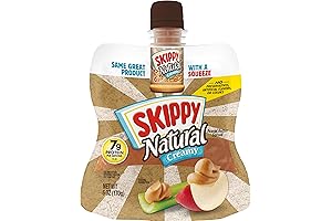 SKIPPY Squeeze Natural Creamy Peanut Butter, 6 Ounce (Pack of 6)