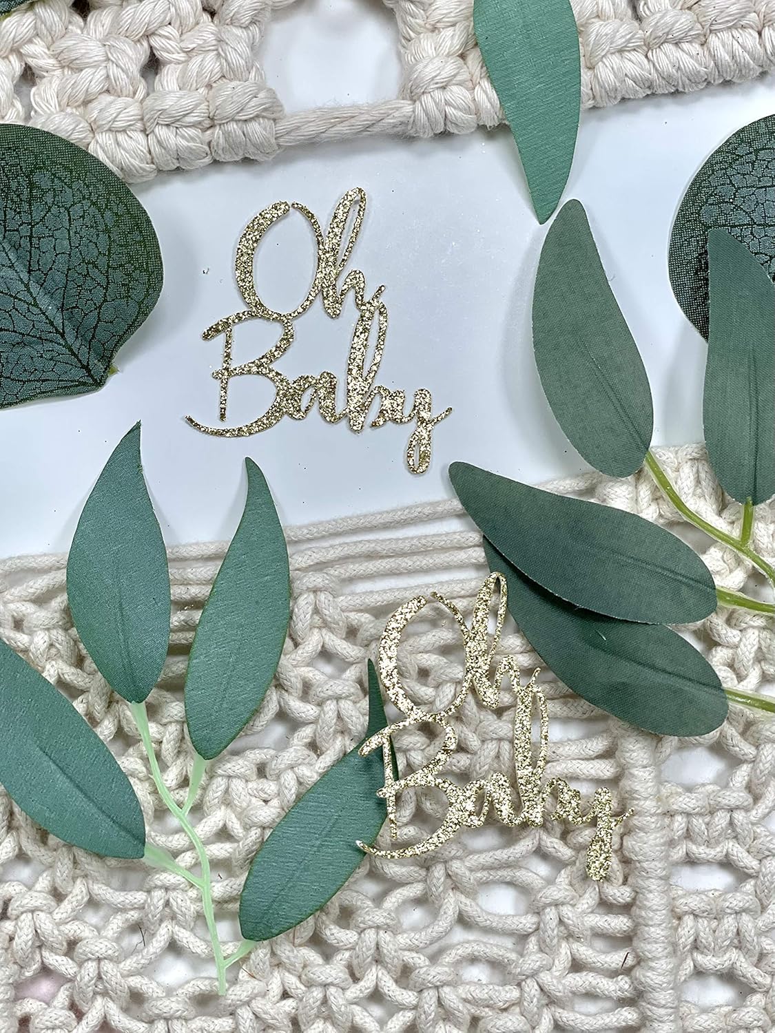Oh Baby, Greenery Baby Shower Decorations, Baby Shower Confetti, Baby Shower Decorations Gender Neutral : Handmade Products