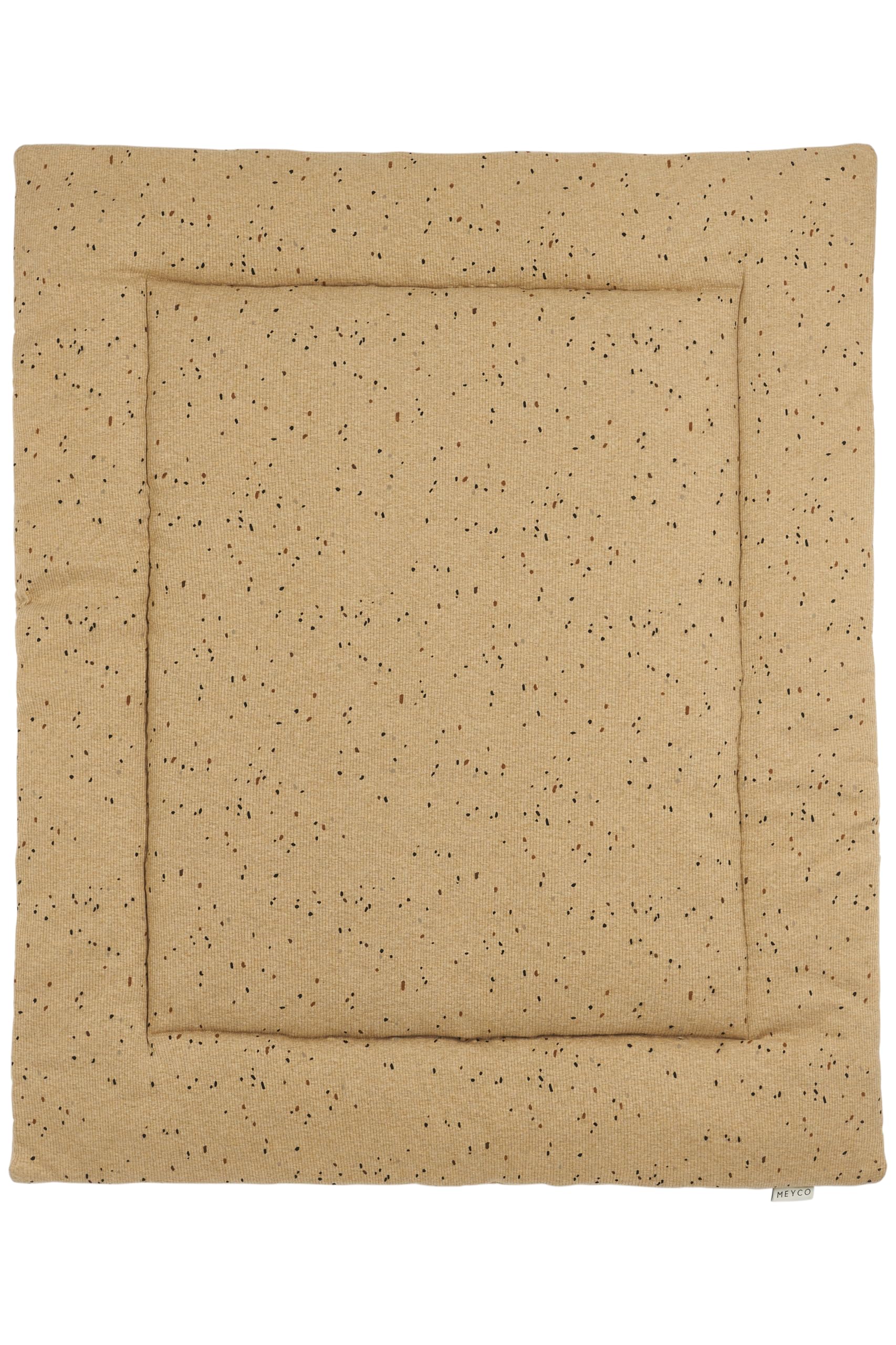 Meyco Laufgittereinlage Rib Mini Spot, Krabbelmatte Baby (80 x 100 cm, Babyzubehör, Spielmatte für Laufstall, hochwertige Babydecke), Toffee Melange