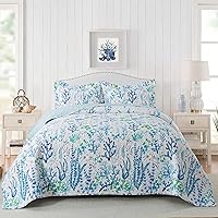 Vista 32 de NEWLAKE Juego de colcha de algodón, juego de colcha reversible de retazos, patrón floral gris europeo, tamaño Queen