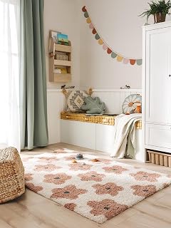 benuta Lytte Gobi Scandi Living - Alfombra infantil (80 x 150 cm, fibra sintética, rectangular, fácil de limpiar, para salón o dormitorio), color rosa