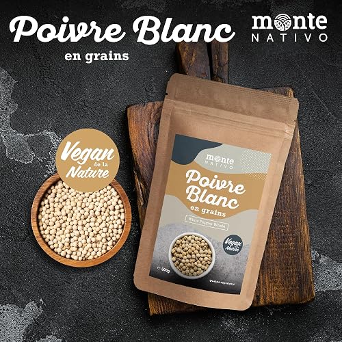 Poivre blanc en Grains Monte Nativo (500g) - Poivre blanc entière - 4