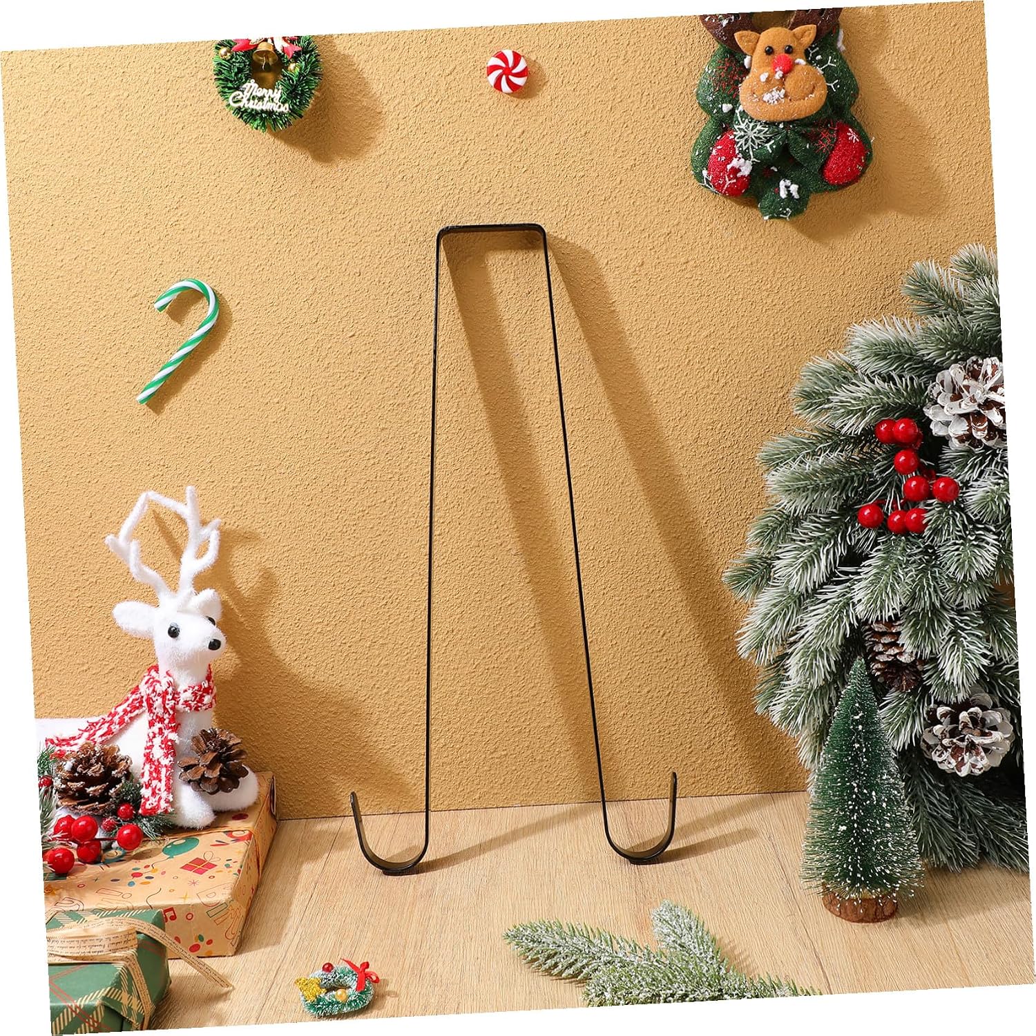 VICASKY Double-Sided Over The Door Wreath Hanger Garland Door Hook Metal Christmas Decoration Hanging Holder for Holiday Wreaths