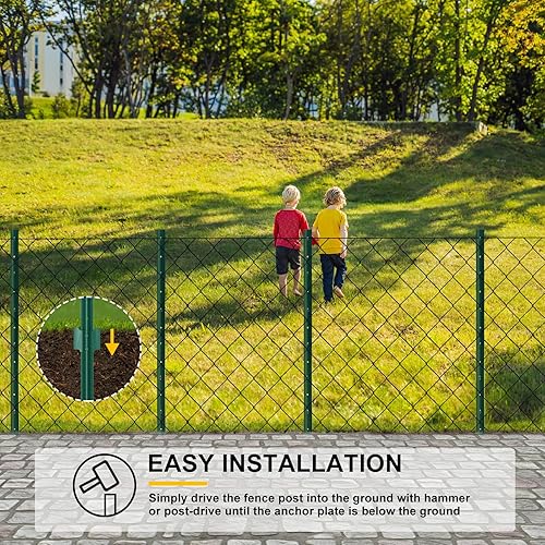 Miniatura 11 de Poste de valla de metal de 5 pies, poste de valla de jardín resistente para sostener cerca de alambre, poste en U, paquete de 10 postes resistentes