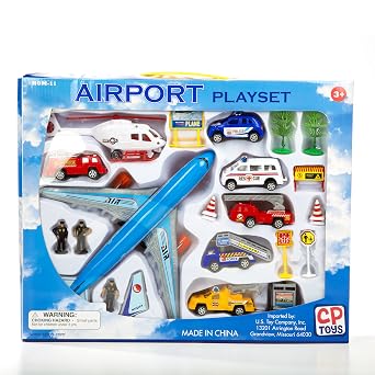 Airport 24 pc. Playset with Vehicles & Accessories