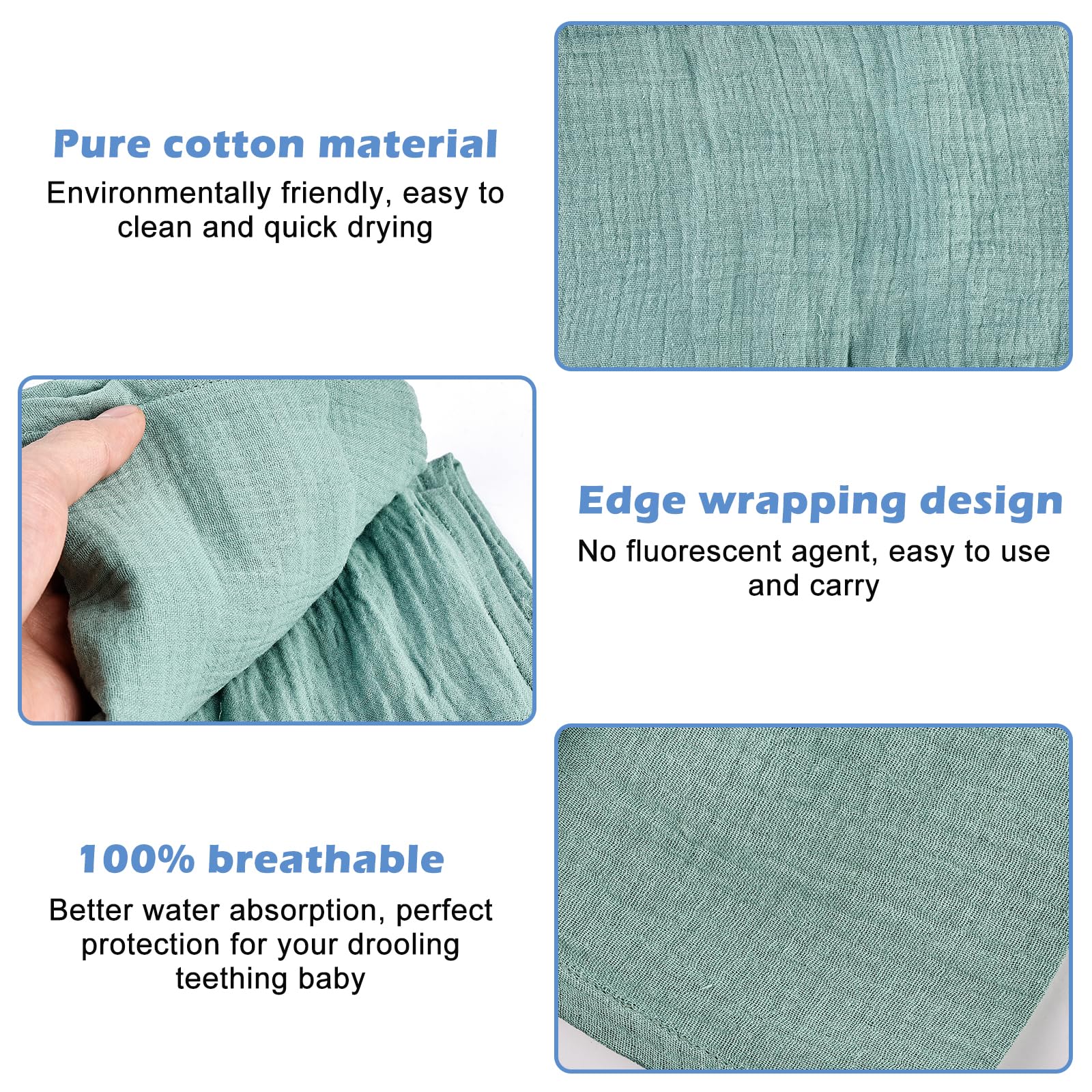 Baby Asciugamano con Cappuccio, 3 Pezzi Accappatoio Bambini per Bagnetto, Asciugamani con Cappuccio in Cotone 100% Mussola 80 x80 cm, Asciugamano per Bambini con Cappuccio, Accappatoio Neonato