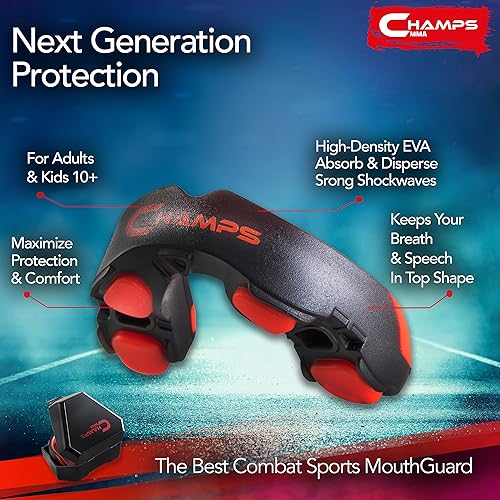 Miniatura 5 de Champs MMA Protector bucal con estuche, equipo de entrenamiento de artes marciales, protector bucal de lucha libre para boxeo, Muay Thai, deportes