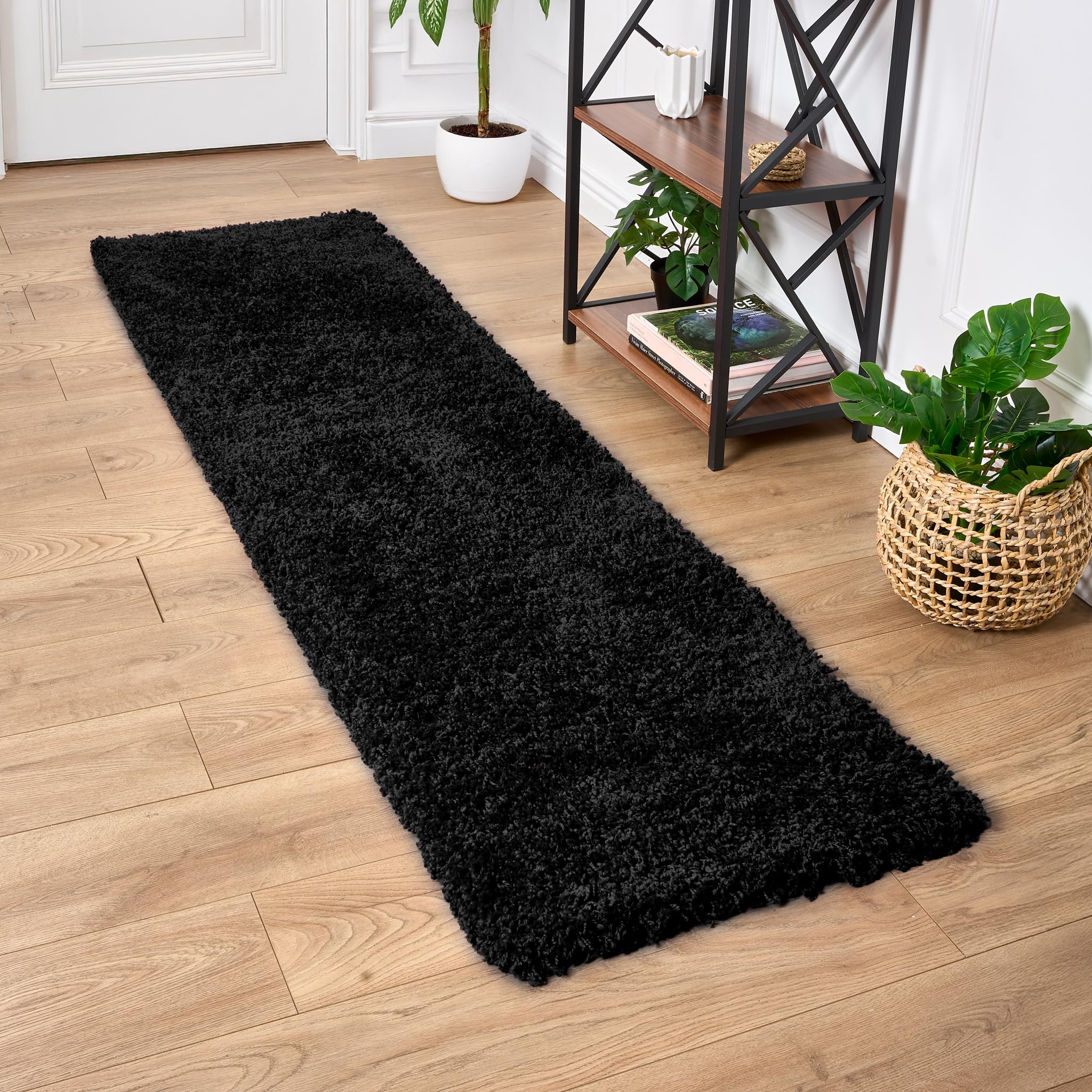 Bravich Navy Blue Shaggy Rug 80 x 150cm (2'7" x 4'11") 5cm Pile Medium Thick Fluffy Living Room Hessian Backed Washable — view 106