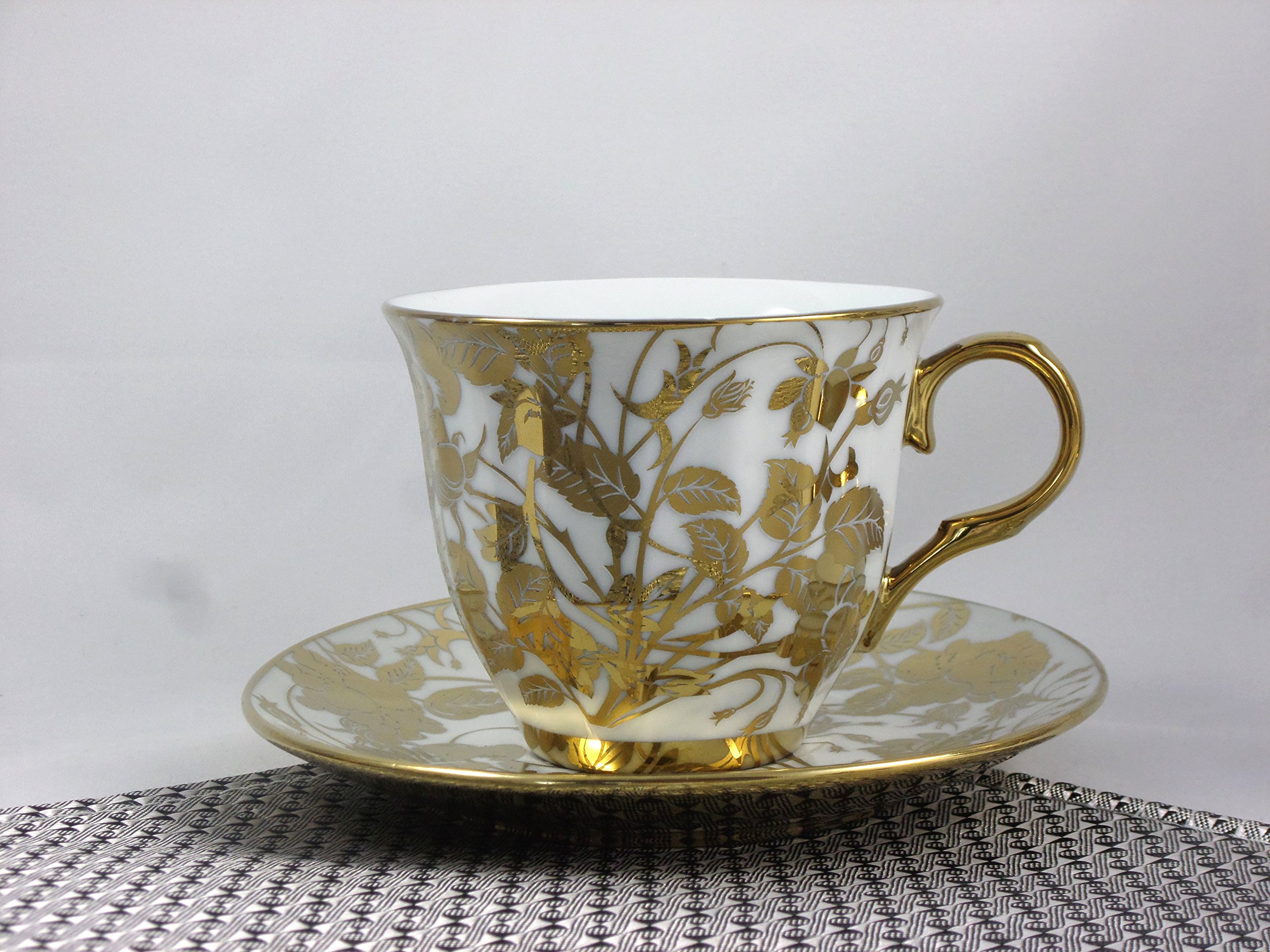 ELIH Porzellan - Servizio da tè/caffè in porcellana"serie oro", 17 pezzi