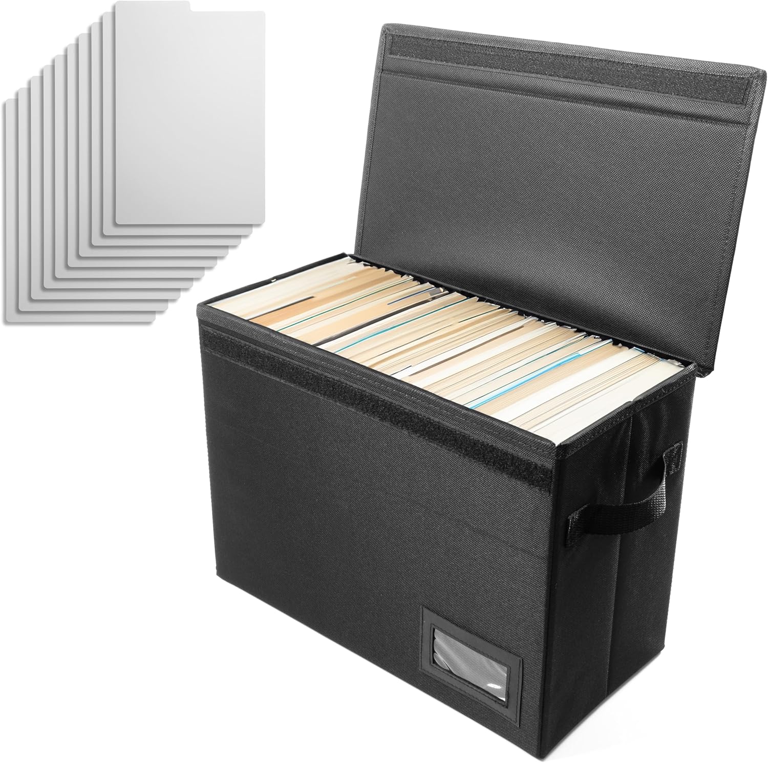 Comic Book Storage, 3 Pack, Comic Book Boards - Comic Storage Boxes for 150-180 Comic Books with Lid and Label Slot 15.5" X 7.5" X 11"- Bonus Dividers – Black
