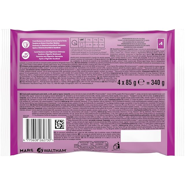 Foto 3 de 8 de WHISKAS Tasty Mix Comida húmeda en Salsa Gatos Adultos Sel. Chef - 13 x 4 bolsitas x 85g