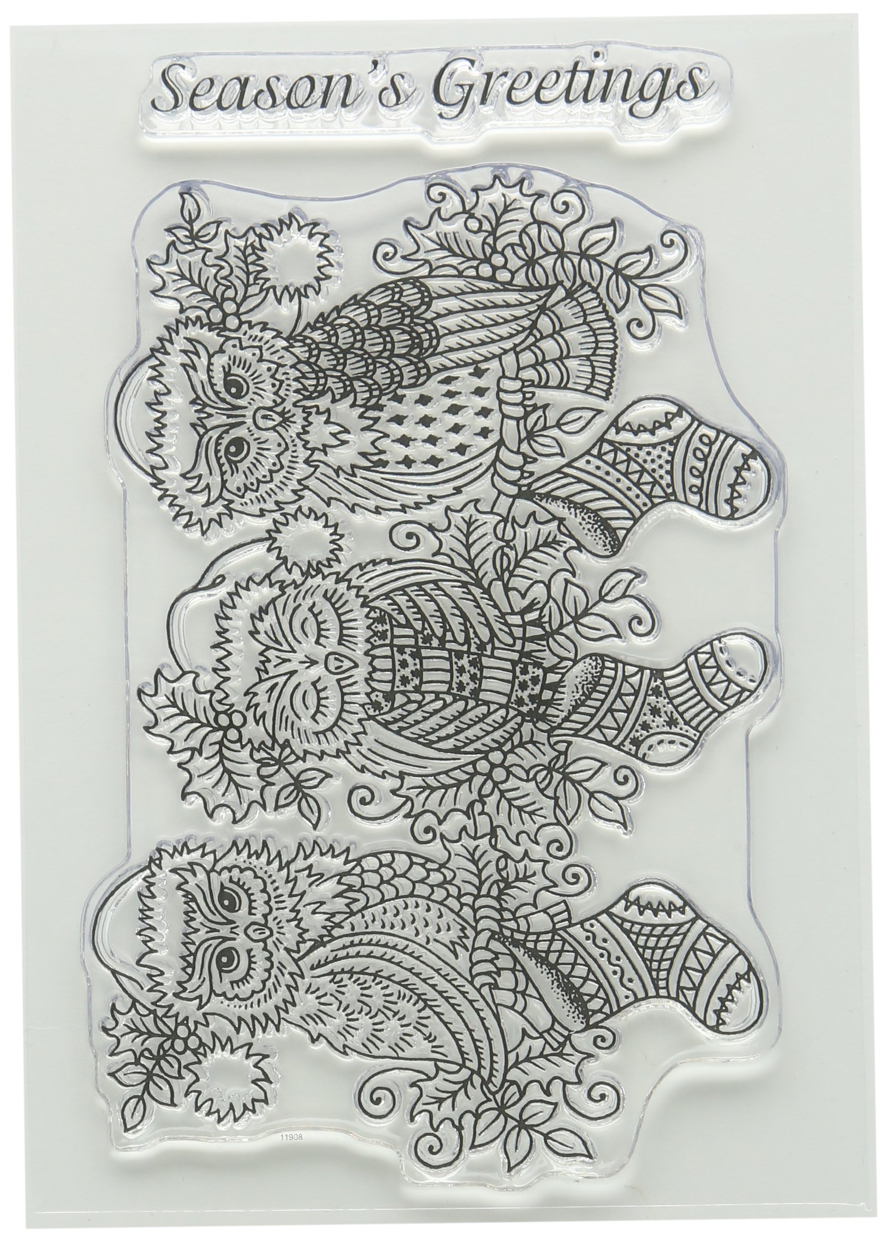 Sweet Dixie Transparent Festive Owls On A Branch Clear Stamp Set