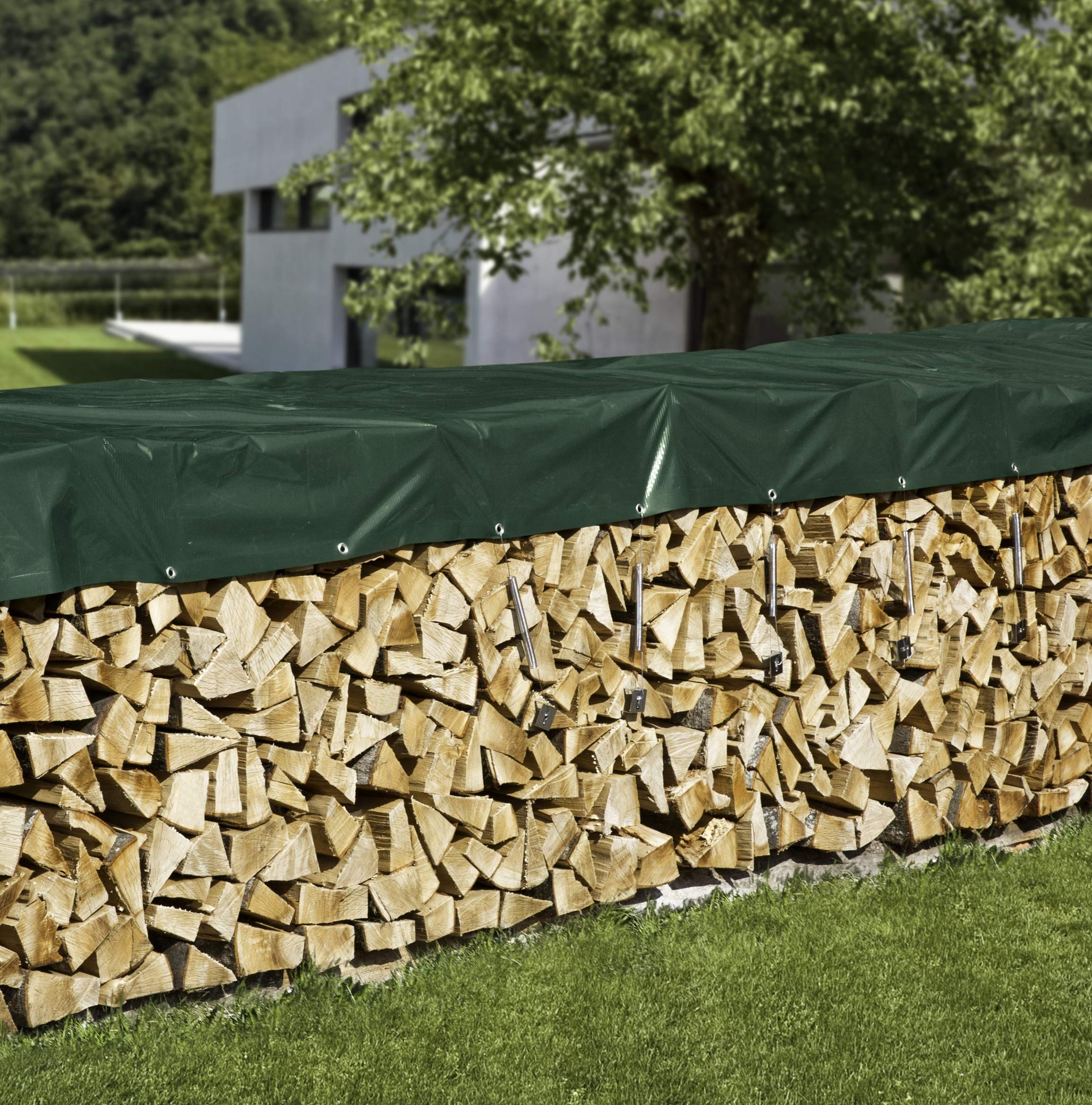 Windhager PVC Holz Schutz-Plane Premium, Allzweckplane, Abdeckplane für Draußen, Gewebeplane, UV-stabilisiert, Grammatur 510 g/m², 1,5 x 3 m