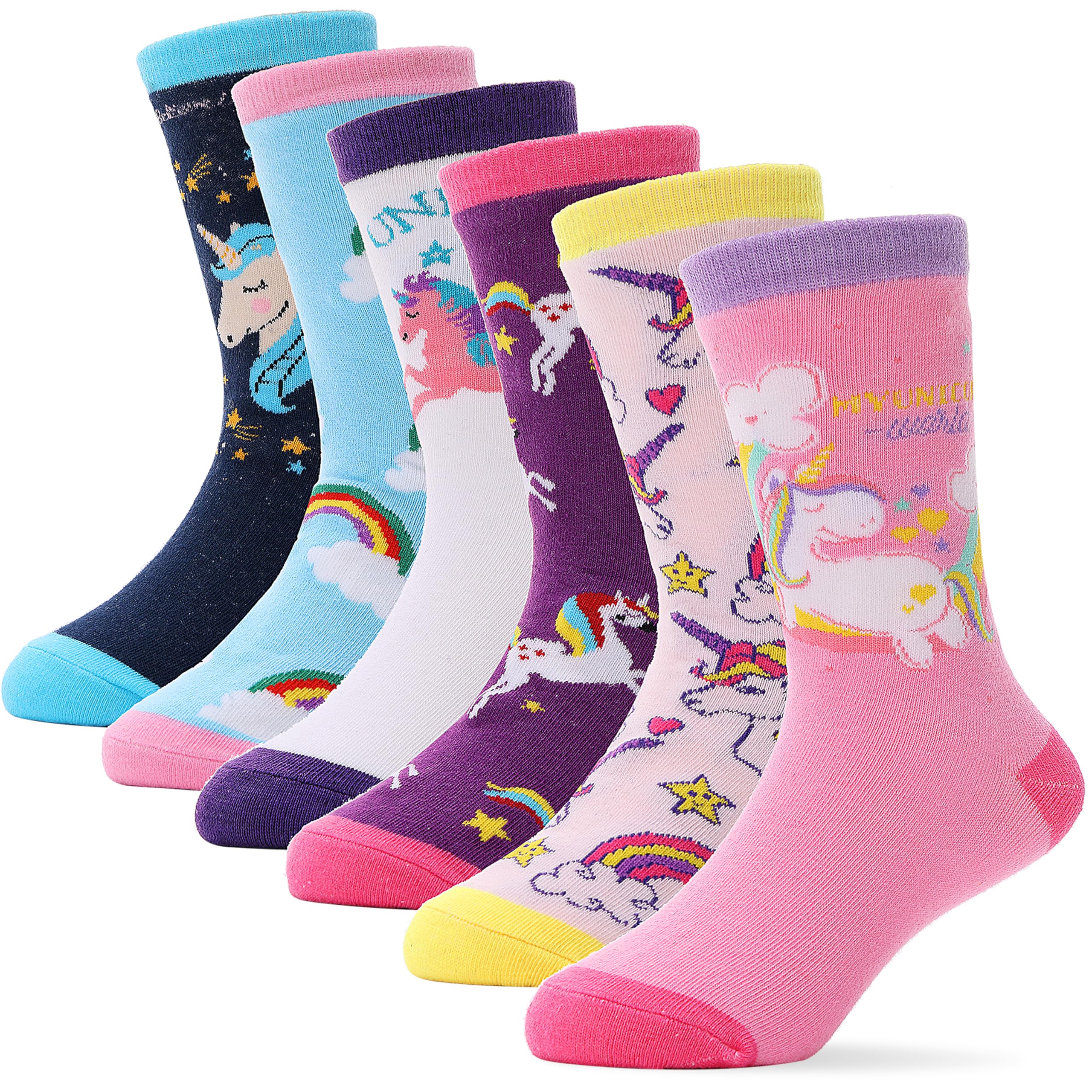 ANTSANG Kids Cotton Crew Socks for Girls Boys Toddler,Novelty Fashion Socks