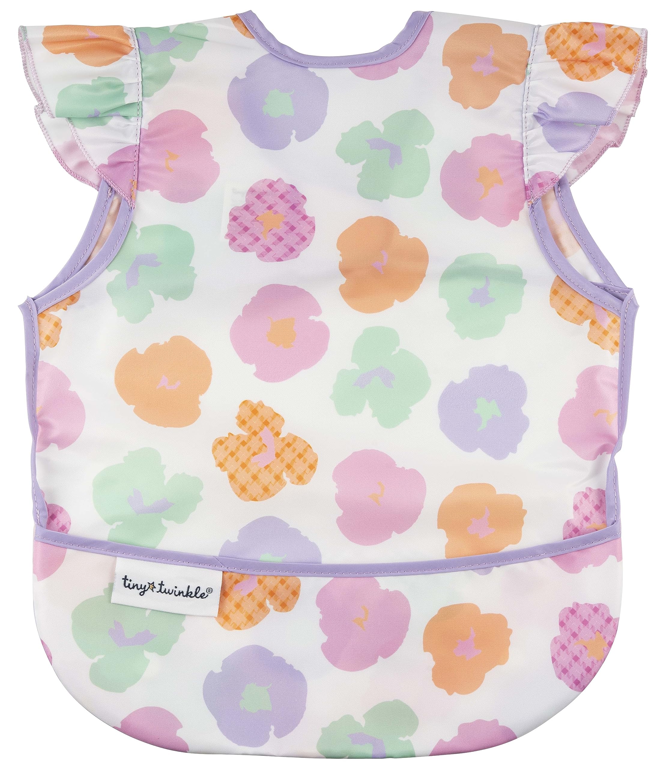 Tiny Twinkle Mess Proof Baby Bib - Waterproof Toddler and Baby Apron Bib - Machine Washable - PFAS and BPA Free