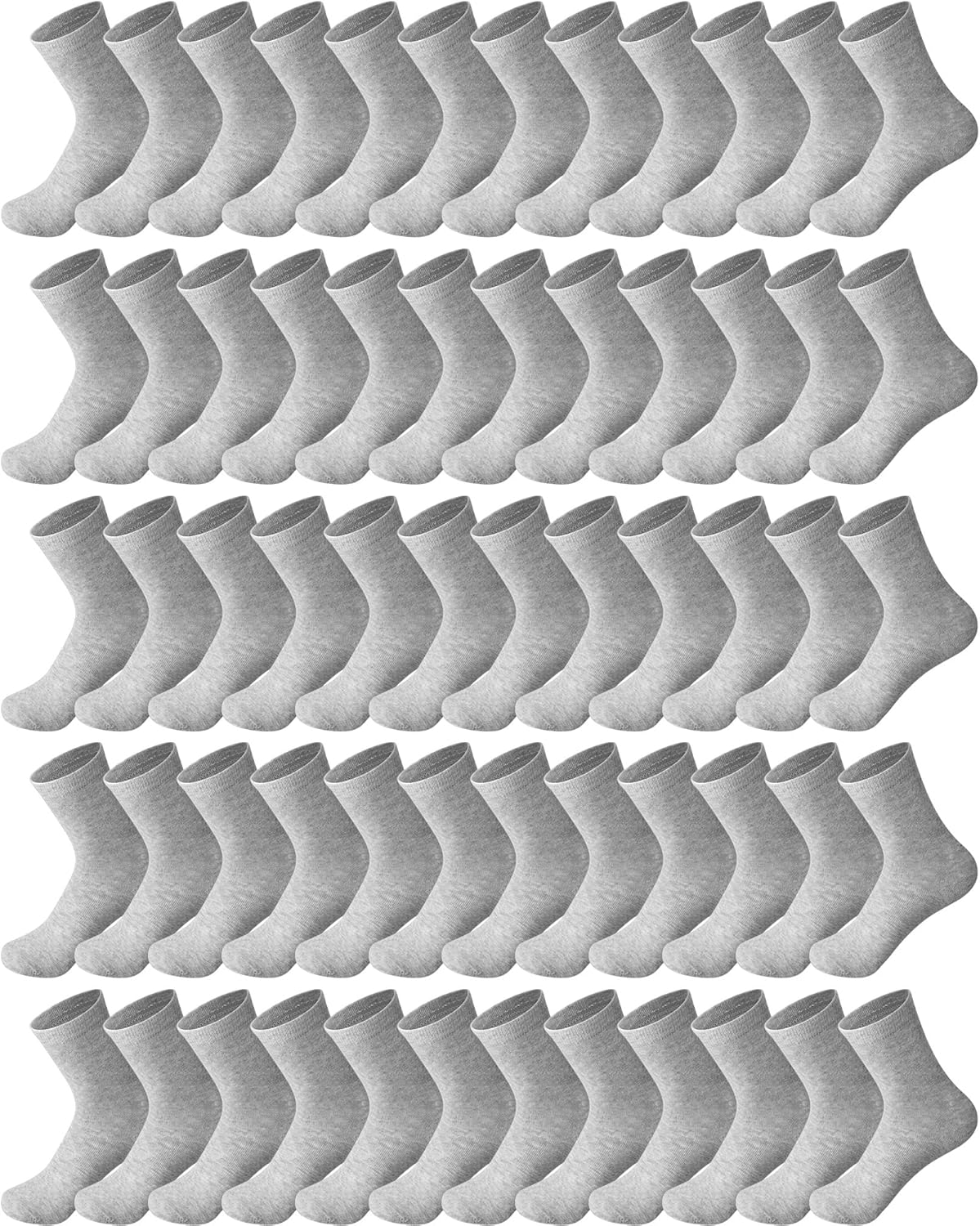 Vabean 60 Pairs Crew Socks Bulk Anti Slip Wicking Soft Calf Socks for Men Women Unisex Hiking