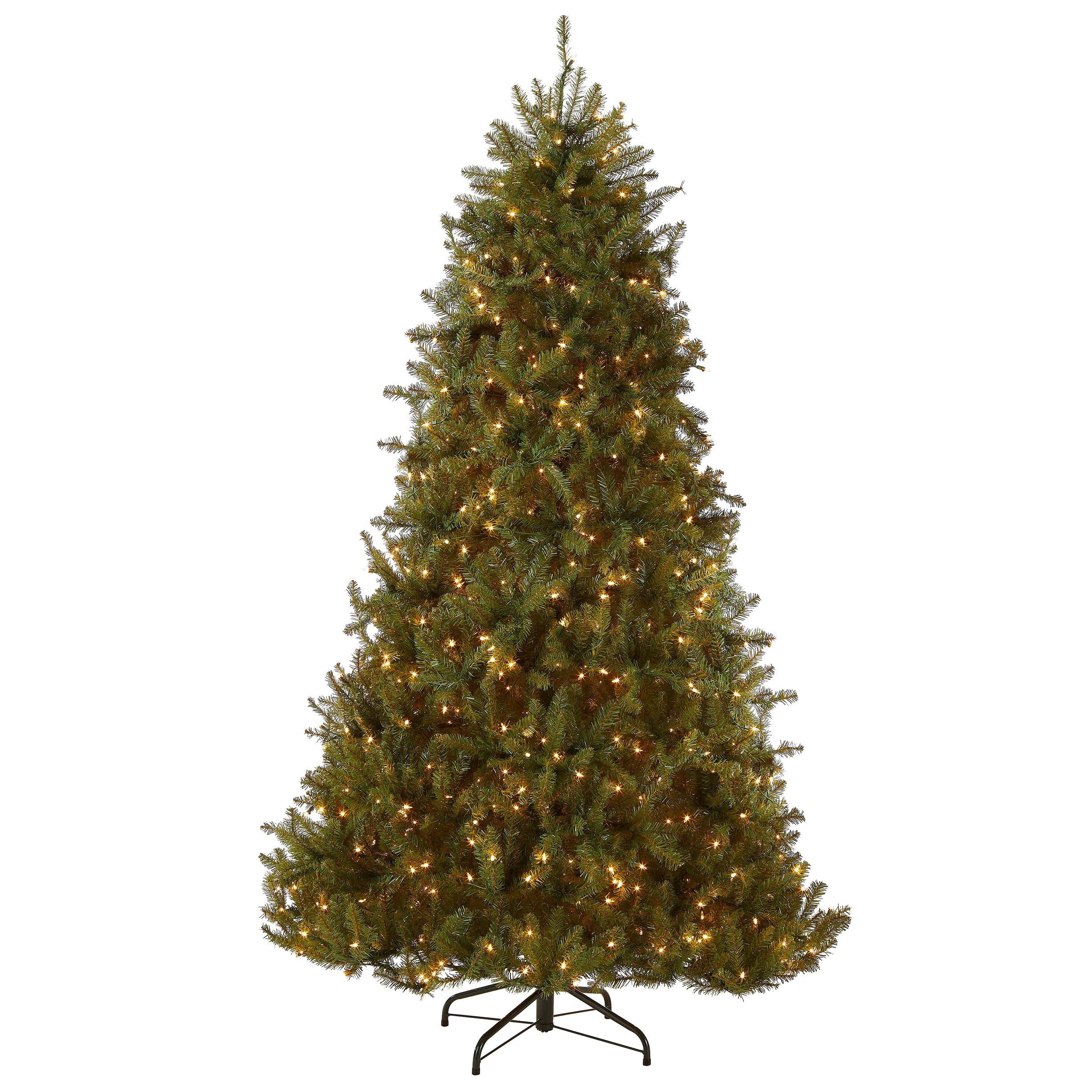 National Tree Company 6.5 ft Pre-Lit Dunhill Fir Artificial Christmas Tree, 650 Clear Lights, 1,838 Tips, Includes Stand, Green