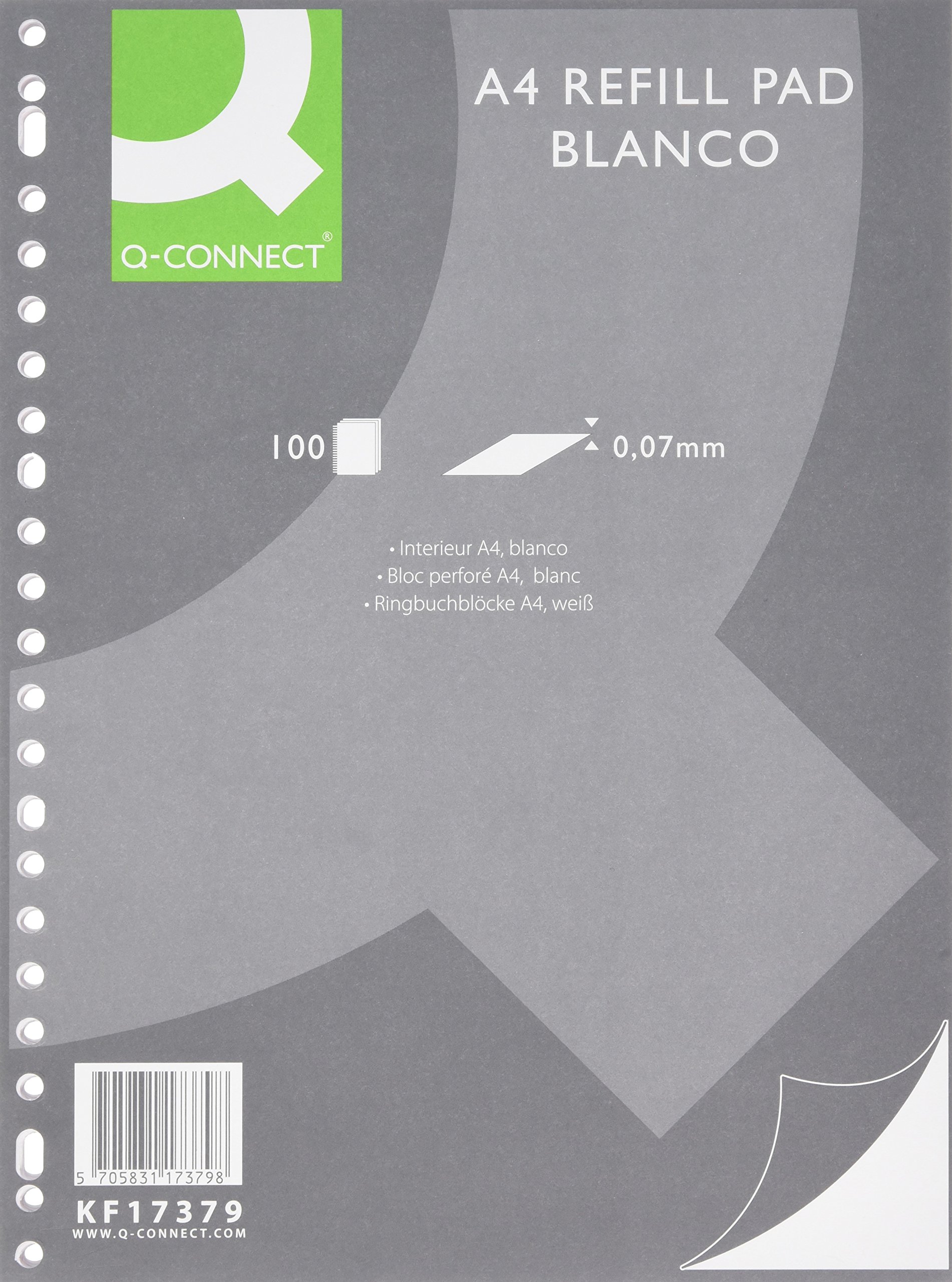 Q-Connect A4 Punched Plain Refill Pad (Pack of 10)
