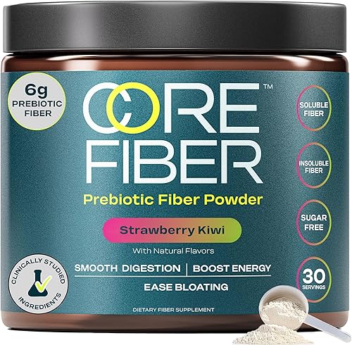 Suplemento de fibra prebiótica para mujeres y hombres 0.16 oz de fibra prebiótica en polvo Mezcla diaria para la salud intestinal, hinchazón,