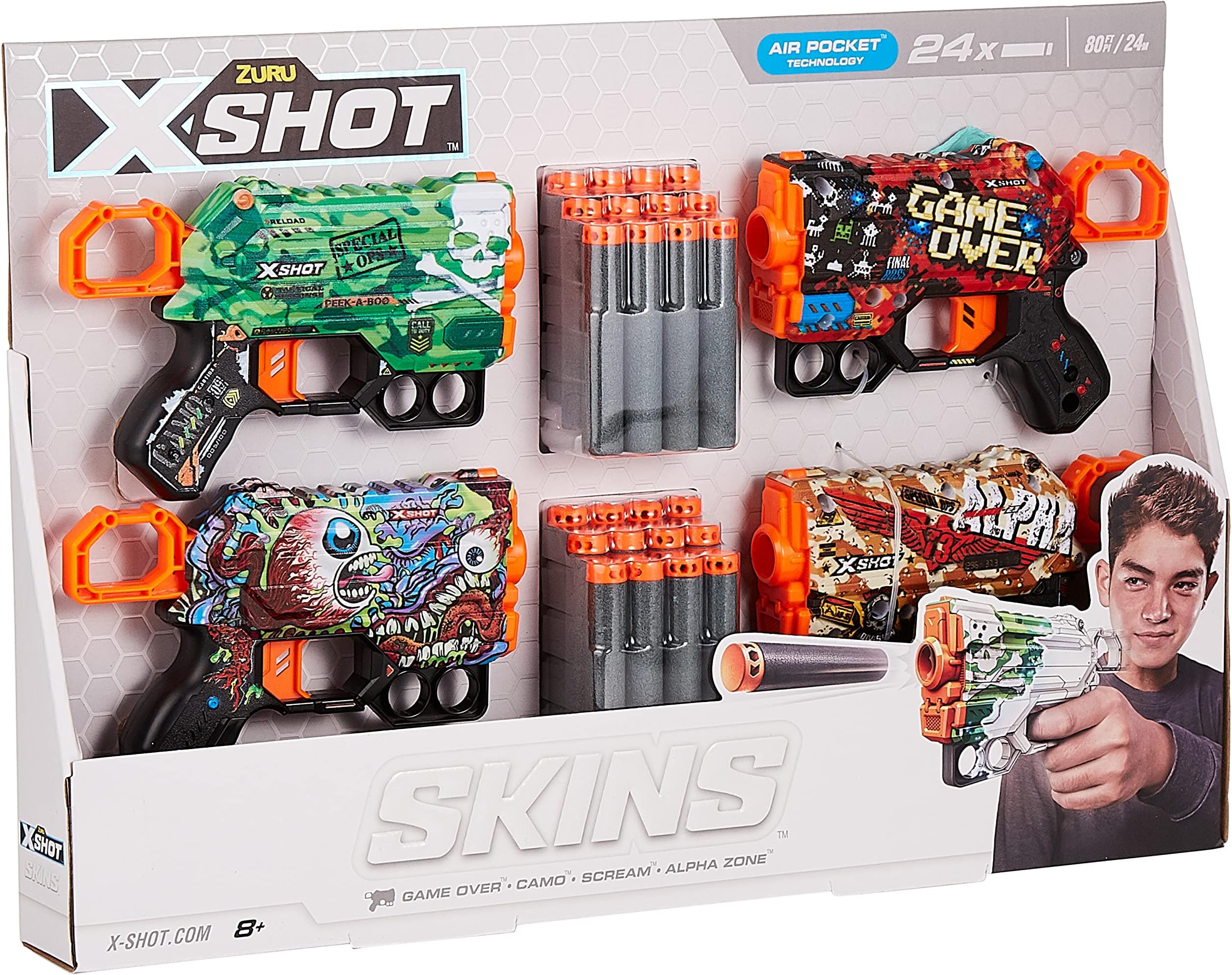 XSHOT Skins Menace 4Pk (24Darts)
