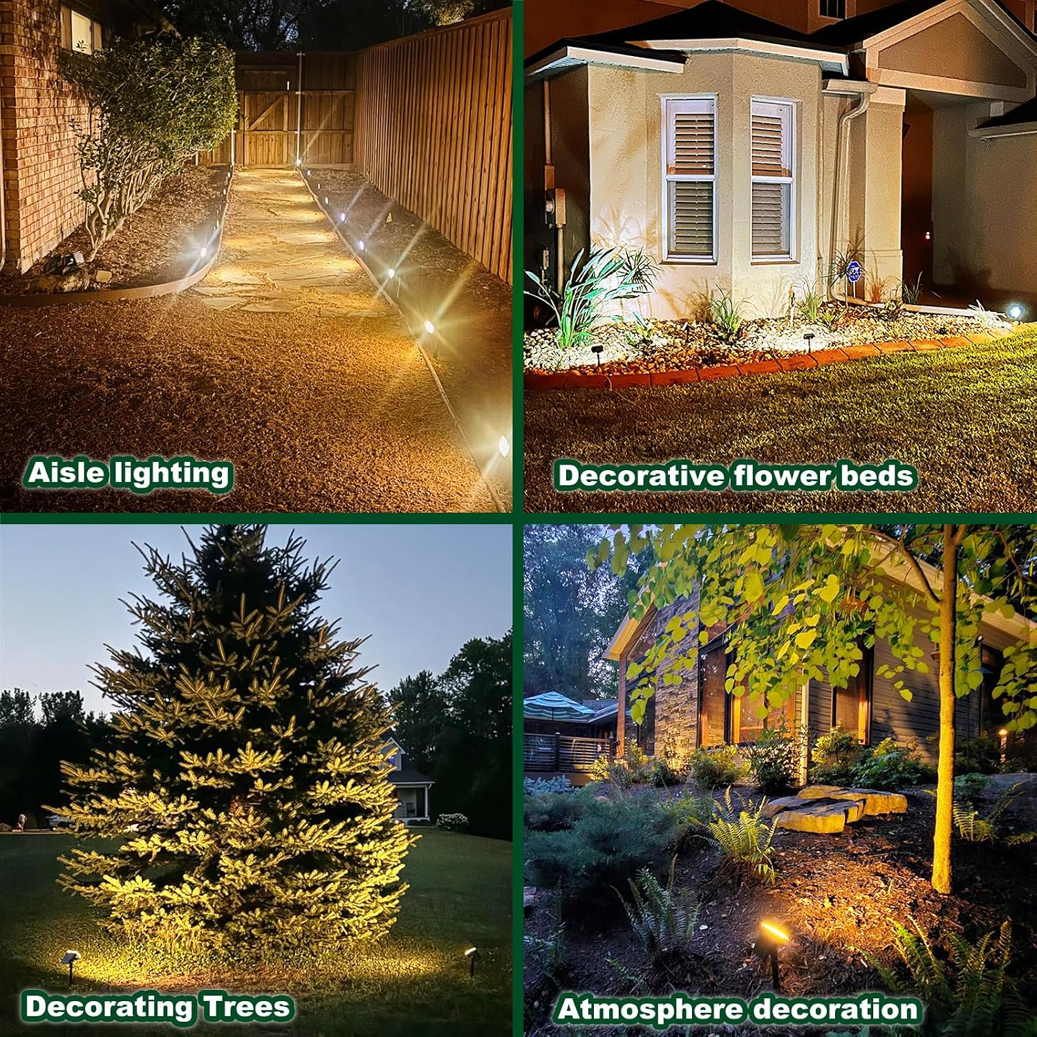 Anordsem Solar Spot Lights Outdoor: 1000mAh+ABS Waterproof Case 6 Pack - 2 Warm Light Modes for Yard Garden Path Decoration - Bright Security Lighting Gifts for Homeowner