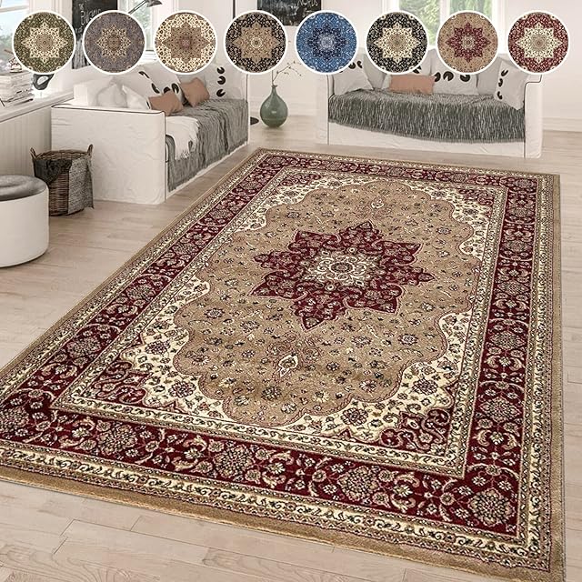 renoazul® Turkish Rugs Living Room Extra Large Mat - 280 x 380 cm - Beige - Rome Traditional Vintage Rug Floral Pattern Wide Area Rug Carpet