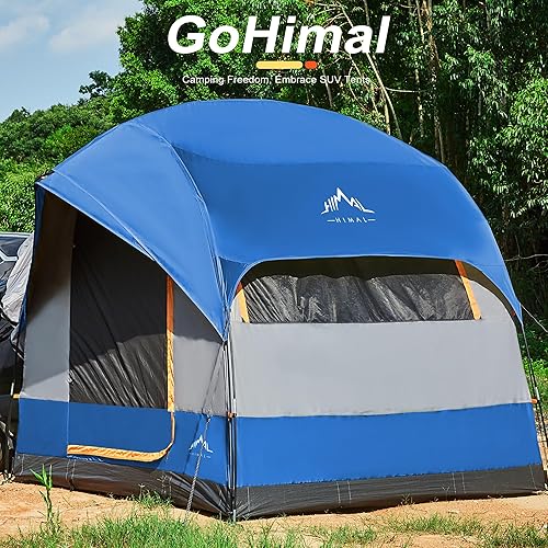 Miniatura 7 de Tienda de campaña SUV para camping, impermeable PU3000mm espacioso diseño de doble capa para 5-8 personas, incluye lluvia y bolsa de almacenamiento,