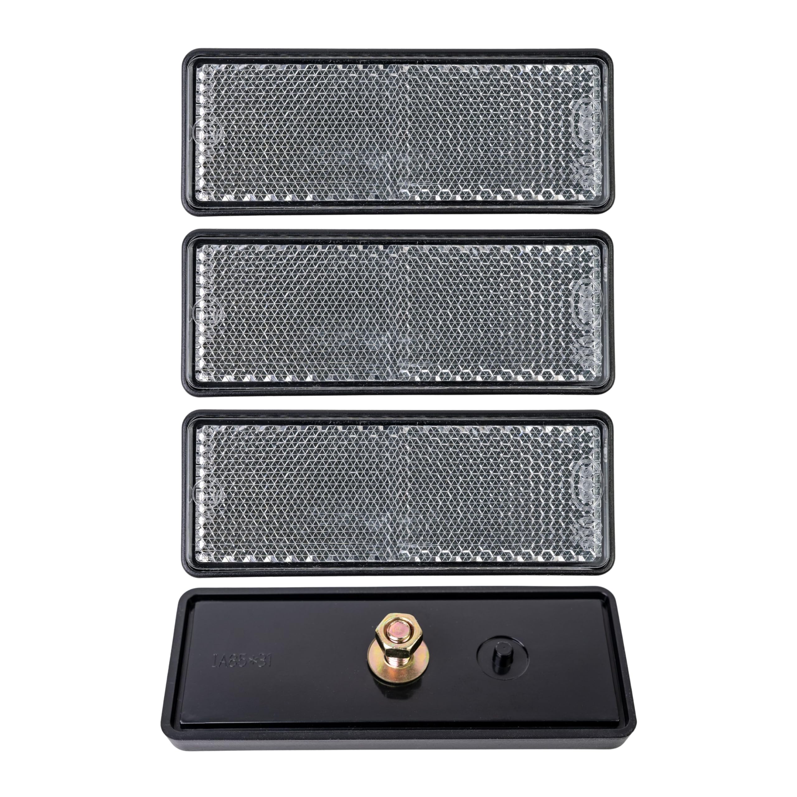 Reflectores para Pegar, 4 Uds, Rojo, 94 x 44 mm, Marca de E, Reflector de Seguridad Remolque, Caravana, Poste, Captafaro, Derecho e Izquierdo, Reflector de Remolque Estándar, Catadioptrico Rojo — view 13