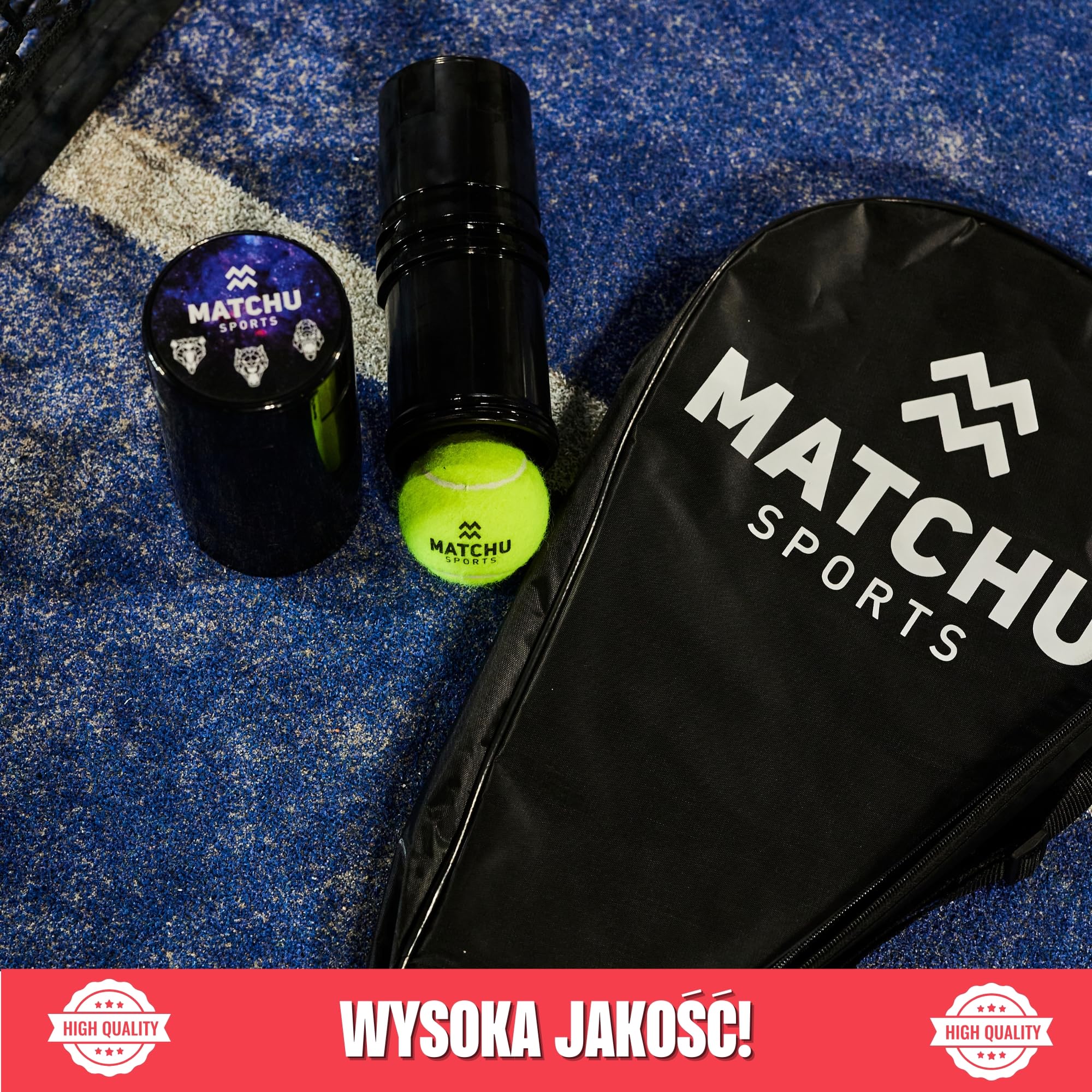 MATCHU - Regulator ciśnienia do piłek do padla i tenisa - Uchwyt ciśnieniowy - Przywracacz ciśnienia - Uchwyt ciśnieniowy do piłek - Przedłuża żywotność - 22x8,3x CM - PRO Edition - Czarny