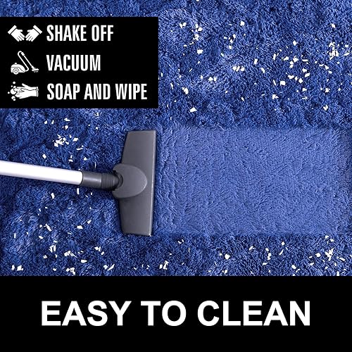 Miniatura 228 de LOCHAS Alfombra esponjosa para dormitorio, 2.6 x 5.3 pies, alfombra lanuda para dormitorio, mesita de noche, alfombra ovalada suave para sala