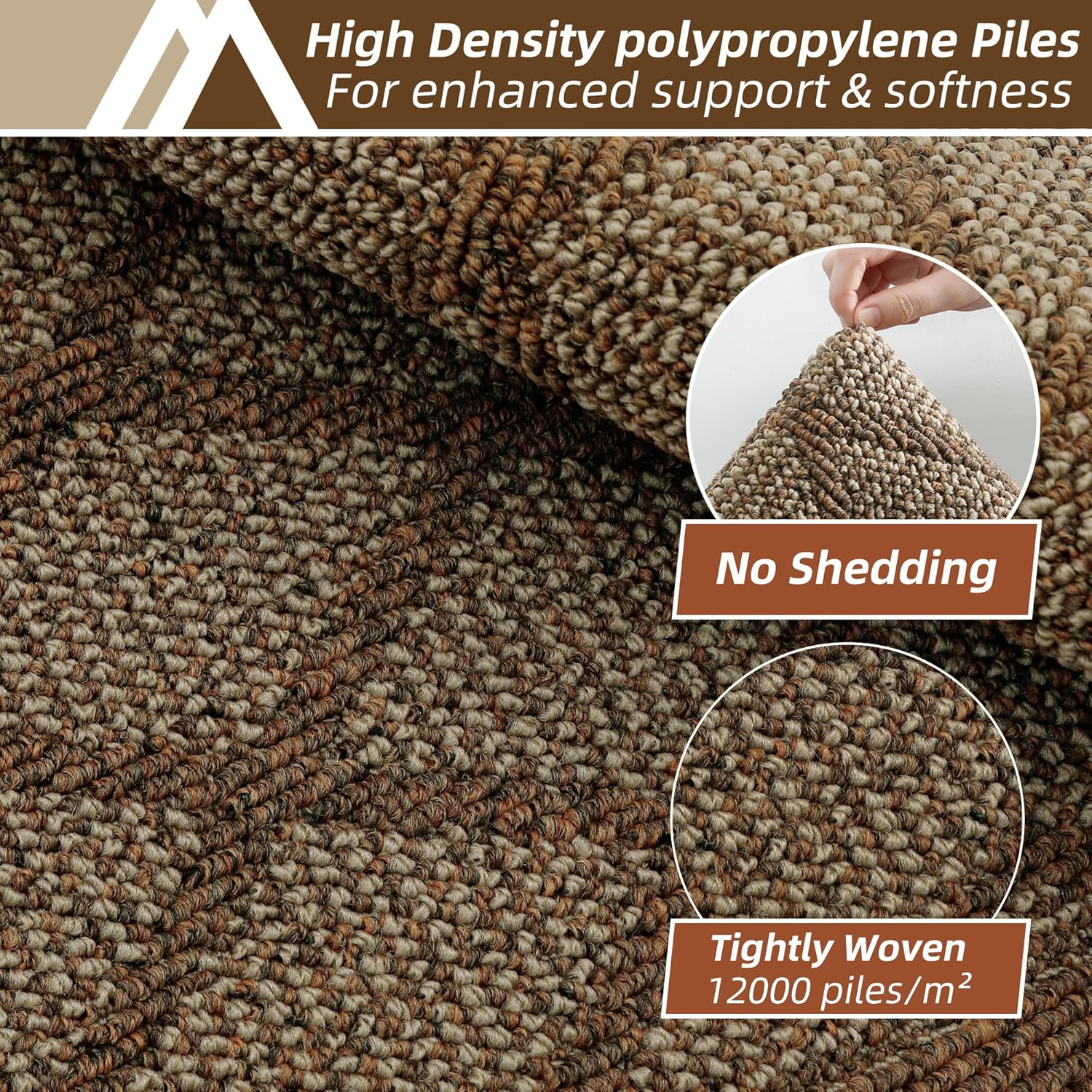 COSY HOMEER Kitchen Rug Non Slip Washable, 24"x60" Absorbent Kitchen Mats for Floor, Runner Rugs for Kitchen Floor, 100% Polypropylene Kitchen Sink Rug (Brown)