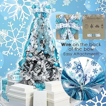 Xmasおっきめリボン【1034】 Amazon.co.jp: MEEDEE ブルークリスマスツリートッパー